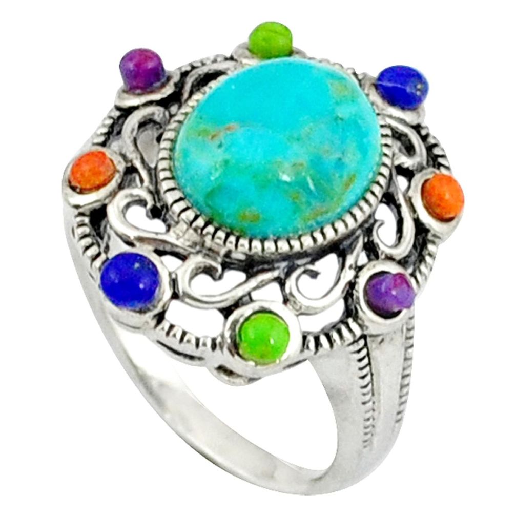 925 silver southwestern blue sleeping beauty turquoise ring size 6 c25961