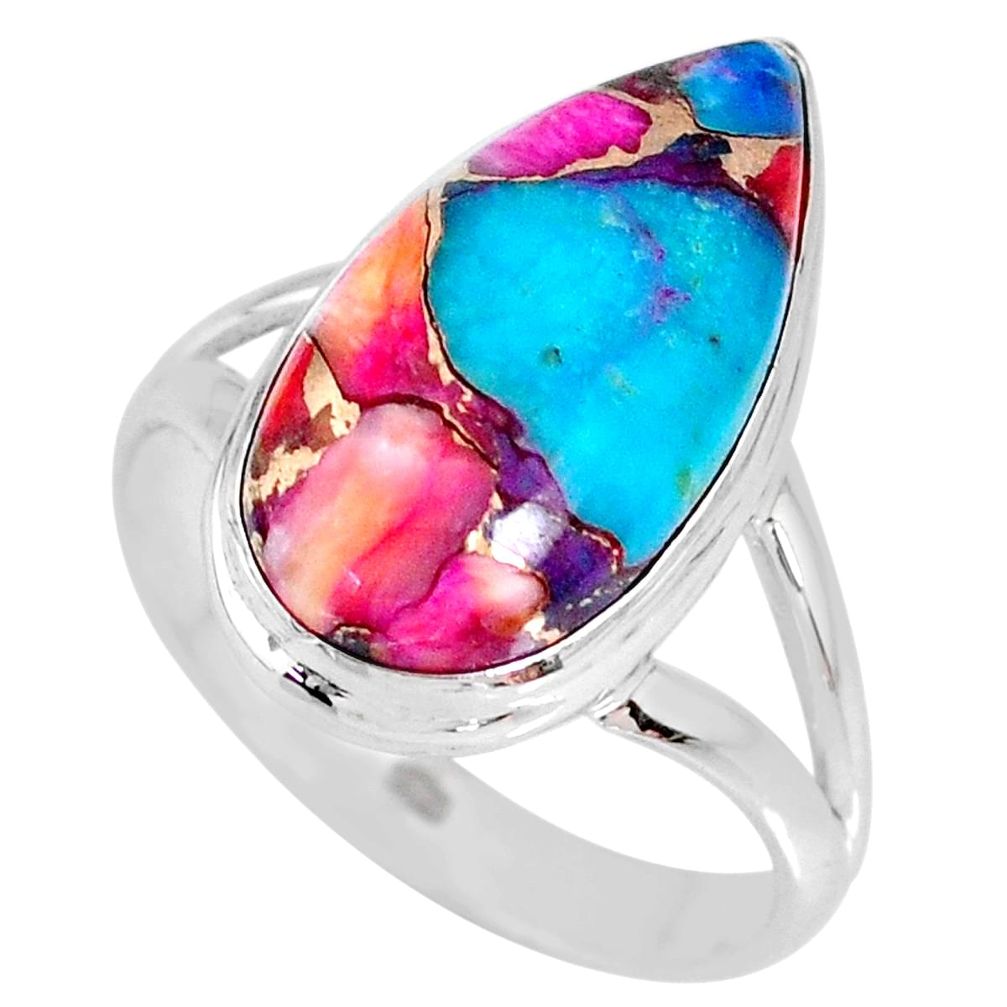 925 silver 8.22cts spiny oyster arizona turquoise solitaire ring size 9 r62699