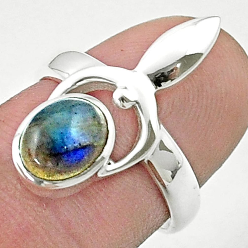 925 silver 2.02cts spirit healer natural blue labradorite ring size 7 u37000