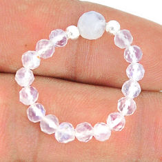 925 silver 4.08cts white moonstone quartz adjustable beads ring size 9 u30419