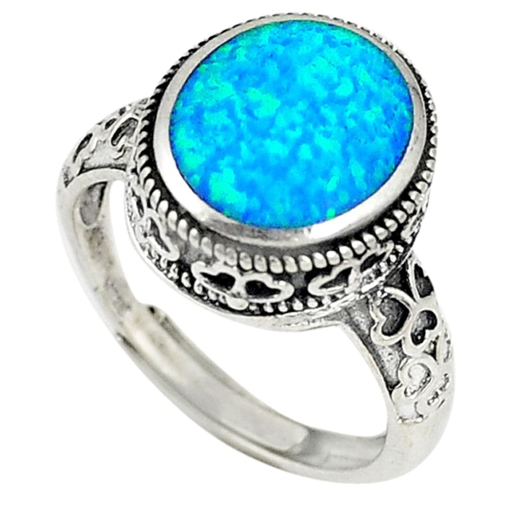 925 sterling silver australian opal (lab) adjustable ring size 8 a73629 c24427