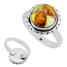 925 sterling silver 5.60cts back closed honey dahlia round ring size 8.5 n36151