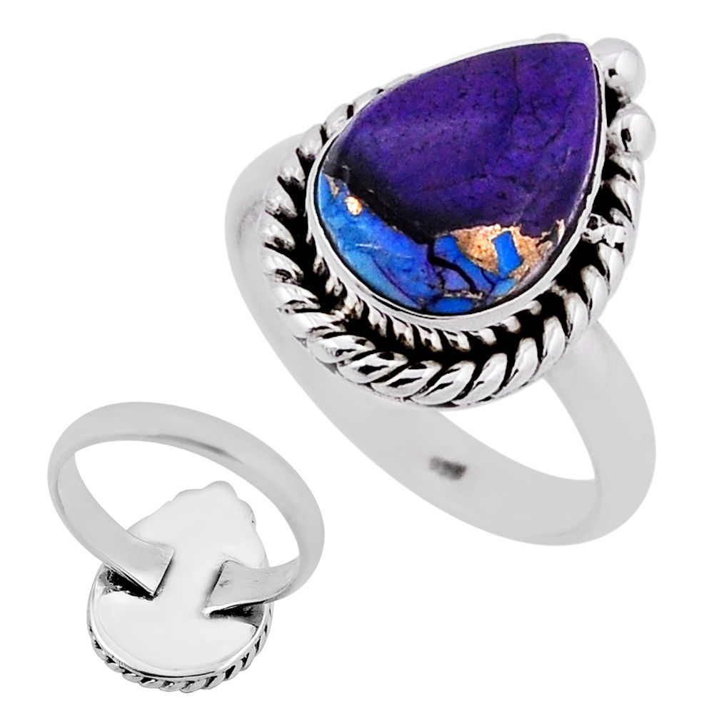 925 sterling silver 5.57cts back closed rose dahlia voilet ring size 6.5 n36223