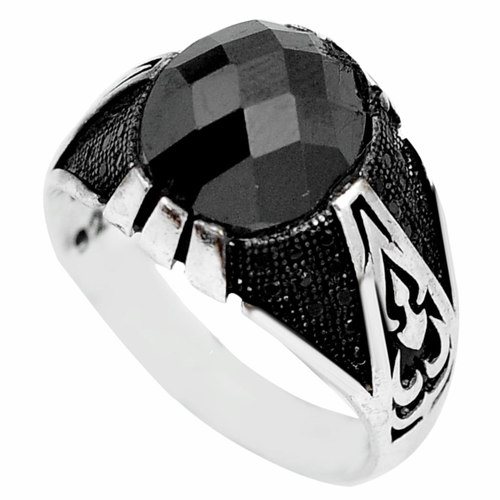 5.63cts black onyx topaz 925 sterling silver mens ring jewelry size 10.5 c11559