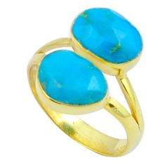 925 sterling silver 7.96cts blue arizona mohave turquoise ring size 7 u18825