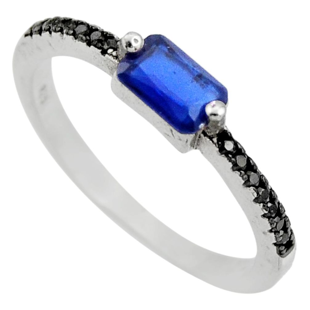 925 sterling silver 1.82cts blue sapphire (lab) topaz ring size 6.5 c9444