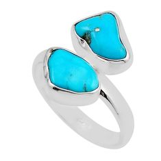 925 sterling silver 5.52cts blue sleeping beauty turquoise ring size 6.5 y87323