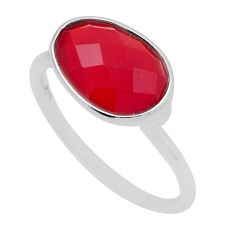 925 sterling silver 3.97cts checker cut natural honey onyx ring size 6.5 n28541