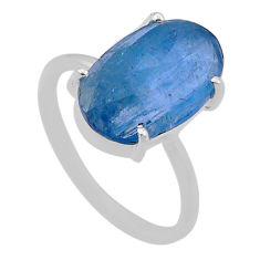 925 sterling silver 4.90cts checker cut paraiba kyanite fancy ring size 6 n48297