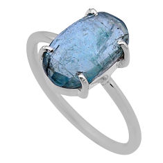 925 sterling silver 5.70cts checker cut paraiba kyanite fancy ring size 9 n48299