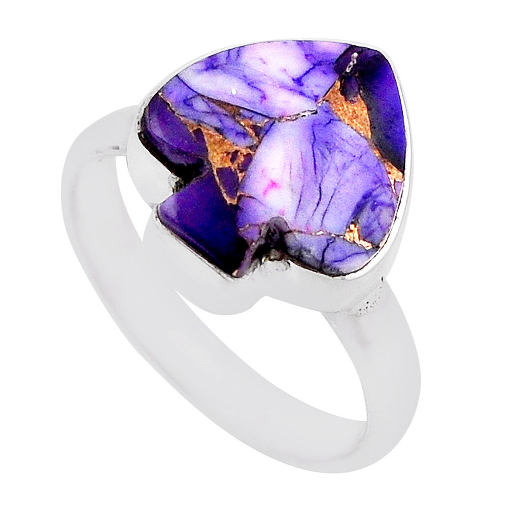 925 sterling silver 6.90cts dahlia rose violet heart ring jewelry size 8 n26620
