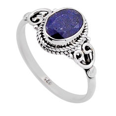 925 sterling silver 2.11cts faceted natural blue sapphire ring size 7.5 n52671