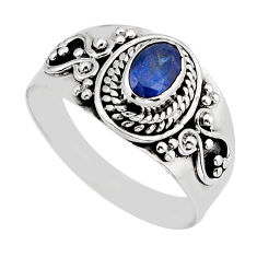 925 sterling silver 0.99cts faceted natural blue sapphire ring size 7.5 y72323
