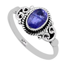 925 sterling silver 1.49cts faceted natural blue tanzanite ring size 7 n43687