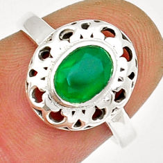 925 sterling silver 1.57cts faceted natural green chalcedony ring size 7 y12863