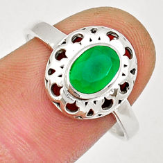925 sterling silver 1.47cts faceted natural green chalcedony ring size 9 y12875