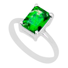925 sterling silver 2.47cts faceted natural green maw sit sit ring size 6 y2194