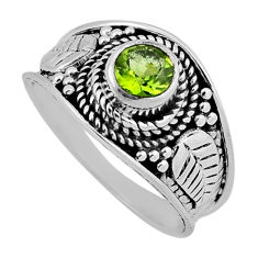 925 sterling silver 0.72cts faceted natural green peridot ring size 6 n37778