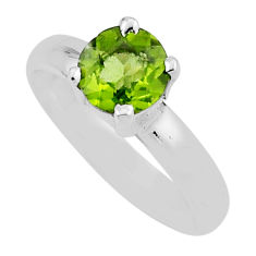 925 sterling silver 2.39cts faceted natural green peridot ring size 7 n35212