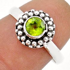 925 sterling silver 0.78cts faceted natural green peridot ring size 7 u90918