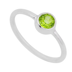925 sterling silver 0.66cts faceted natural green peridot ring size 8 n44508