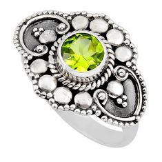 925 sterling silver 1.10cts faceted natural green peridot ring size 7.5 y46915