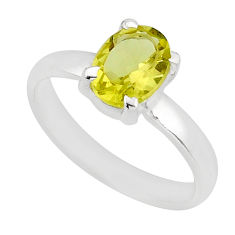 925 sterling silver 2.11cts faceted natural lemon topaz oval ring size 6 y80585