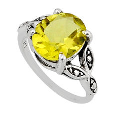 925 sterling silver 4.97cts faceted natural lemon topaz ring size 6.5 y79098