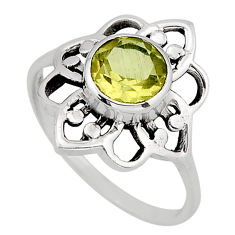 925 sterling silver 2.44cts faceted natural lemon topaz ring size 8.5 y80792