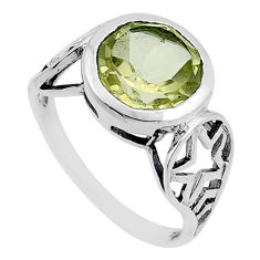 925 sterling silver 5.74cts faceted natural lemon topaz star ring size 8 n51954