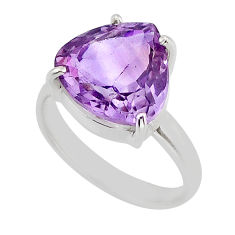 925 sterling silver 8.05cts faceted natural pink amethyst ring size 8 y79242