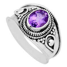 925 sterling silver 2.02cts faceted natural purple amethyst ring size 8.5 n39480