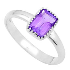 Clearance Sale- 925 sterling silver 1.44cts faceted natural purple amethyst ring size 7 u35909