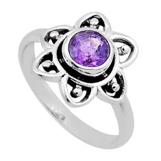 925 sterling silver 0.91cts faceted natural purple amethyst ring size 9 n46927