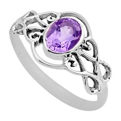 925 sterling silver 1.46cts faceted natural purple amethyst ring size 8.5 y94452