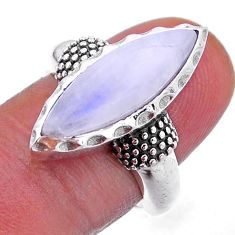 925 sterling silver 5.65cts faceted natural rainbow moonstone ring size 7 n54719