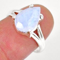 925 sterling silver 4.21cts faceted natural rainbow moonstone ring size 7 y16696