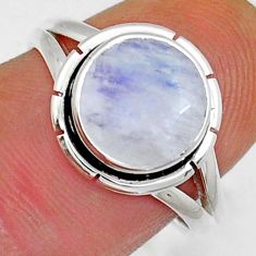 925 sterling silver 4.63cts faceted natural rainbow moonstone ring size 8 y13751