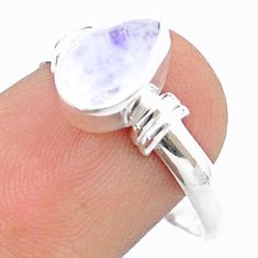 925 sterling silver 2.65cts faceted natural rainbow moonstone ring size 9 u34399