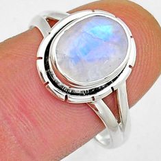 925 sterling silver 4.06cts faceted natural rainbow moonstone ring size 9 y13748