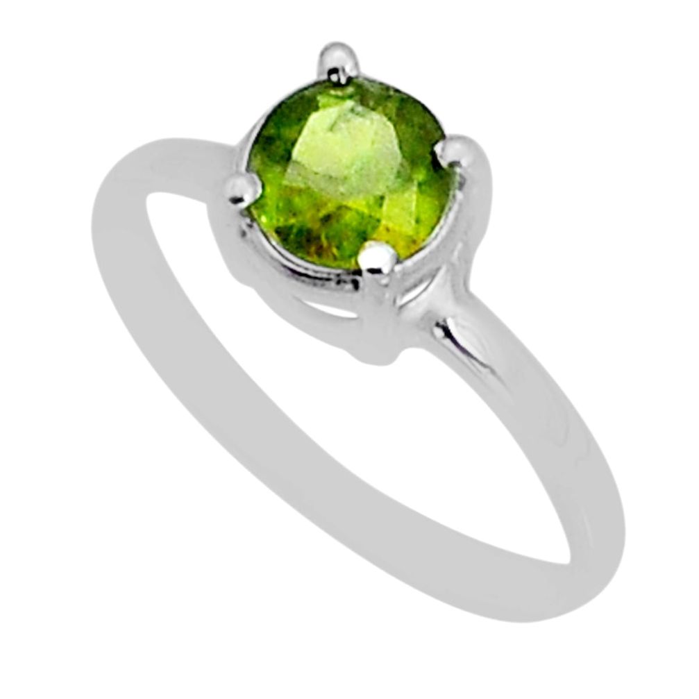 925 sterling silver 1.03cts faceted natural sphene (titanite) ring size 8 y1971