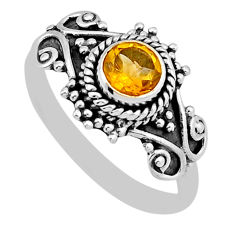 925 sterling silver 0.82cts faceted natural yellow citrine ring size 7.5 n44989