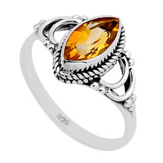 925 sterling silver 2.39cts faceted natural yellow citrine ring size 6.5 n52654