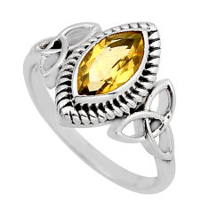 925 sterling silver 2.55cts faceted natural yellow citrine ring size 7 y82563