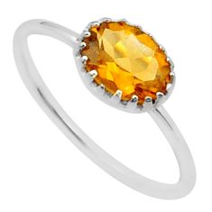 925 sterling silver 2.11cts faceted natural yellow citrine ring size 8 u35200