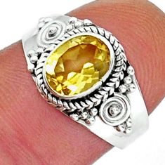 925 sterling silver 1.87cts faceted natural yellow citrine ring size 6.5 y17610