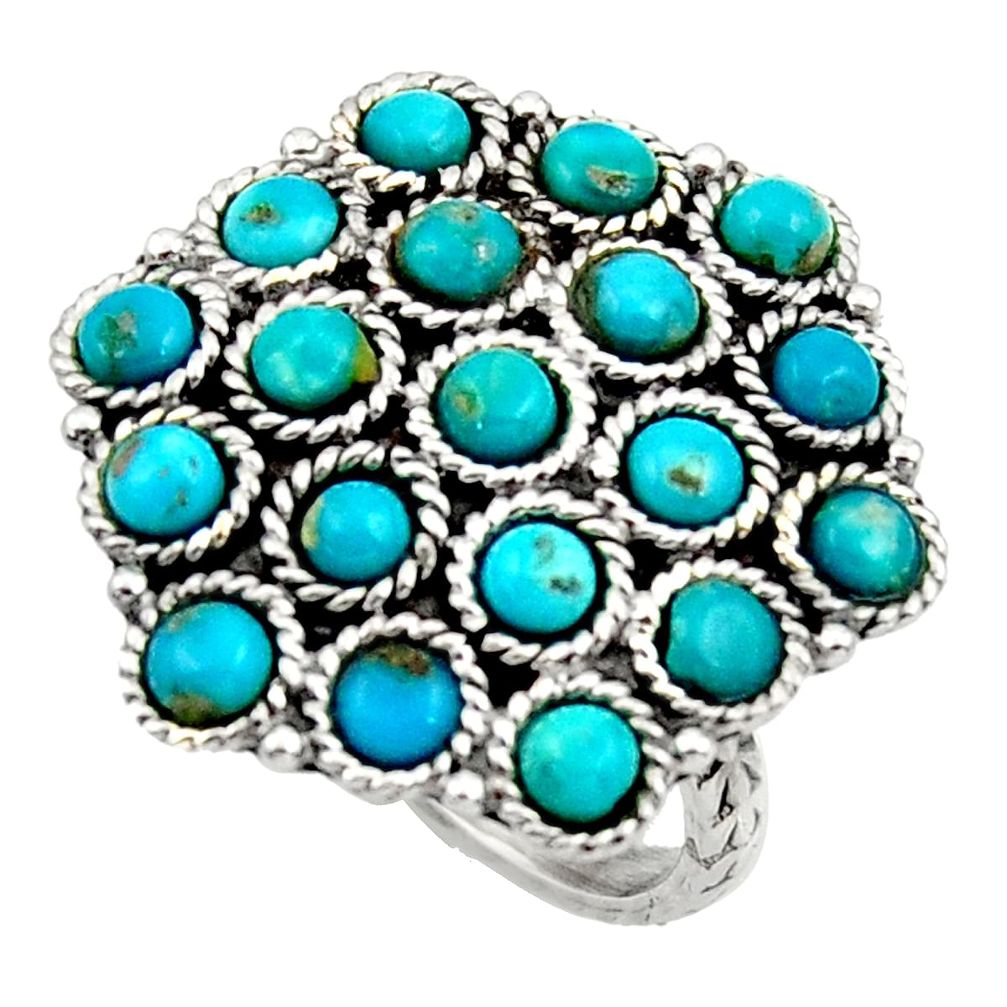  blue turquoise round ring jewelry size 7 d45840