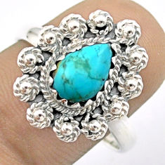 925 sterling silver 2.34cts green arizona mohave turquoise ring size 9 u16426