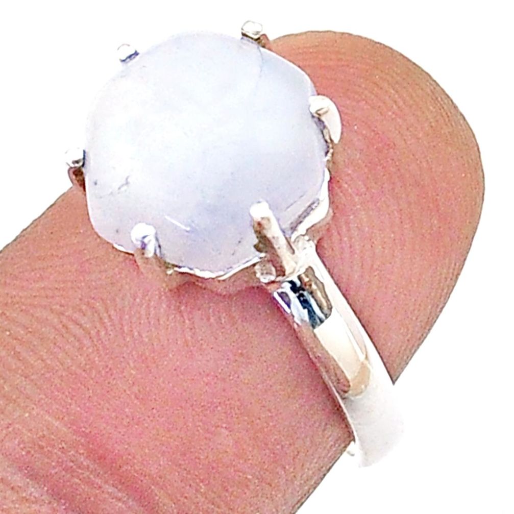925 sterling silver 5.45cts hexagon natural rainbow moonstone ring size 7 t66820