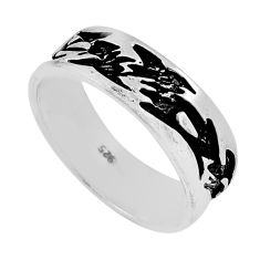 925 sterling silver 4.03gms indonesian bali style solid band ring size 8 n27112